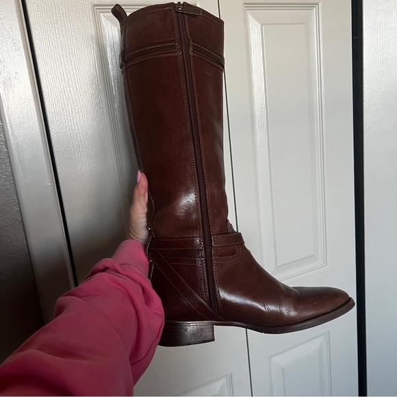 TORY BURCH Calista Cognac Leather Riding Boot SZ 7 - Picture 7 of 15